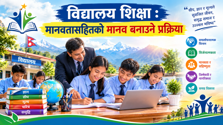 विद्यालय शिक्षा : मानवतासहितको मानव बनाउने प्रक्रिया